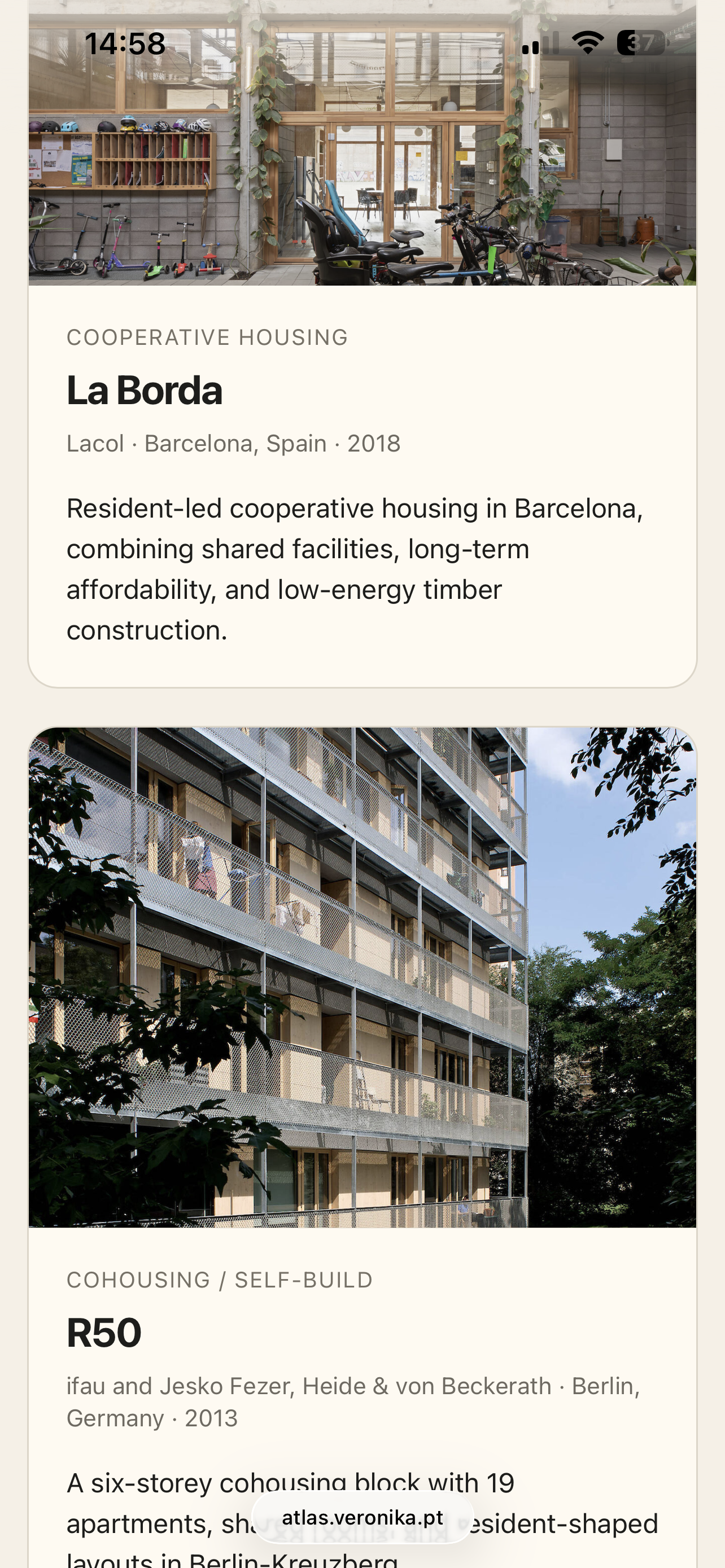 Atlas mobile project grid